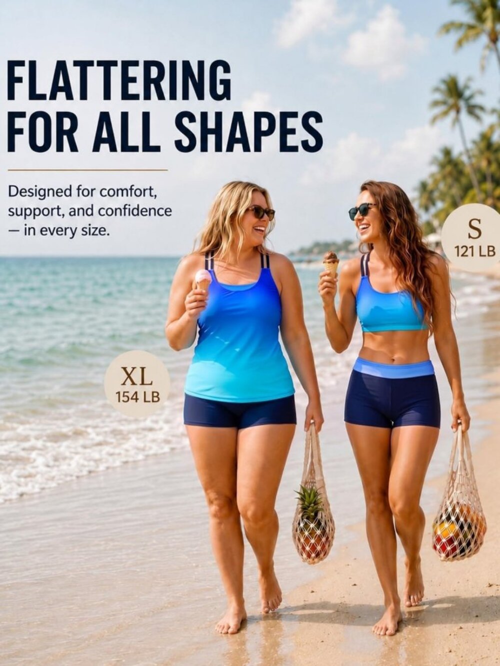 Stylish 3-Piece Tankini Swimsuit Set with Tummy Control & Boy Shorts for Women - Picture 7 of 7